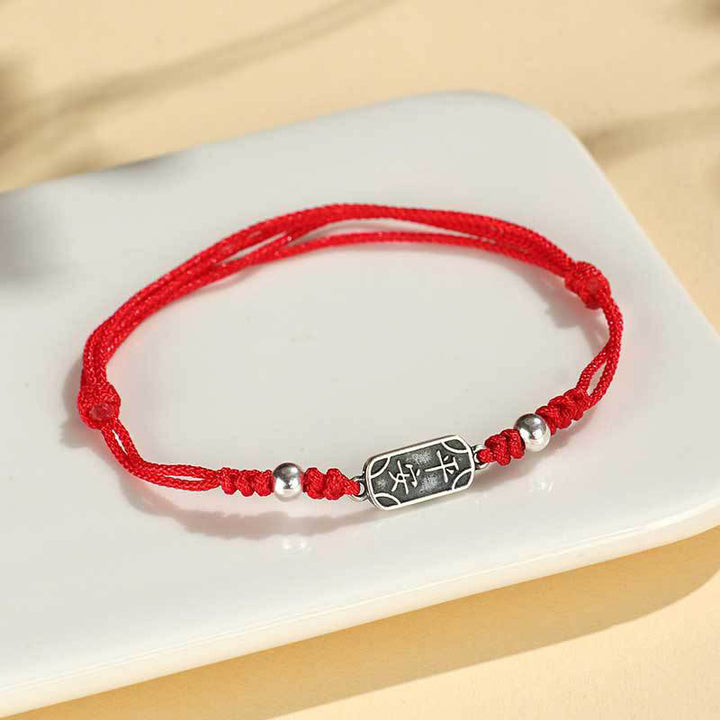 Bracciale intrecciato in argento sterling 925 fatto a mano con Buddha Stones, pace e gioia, protezione sicura e benefica