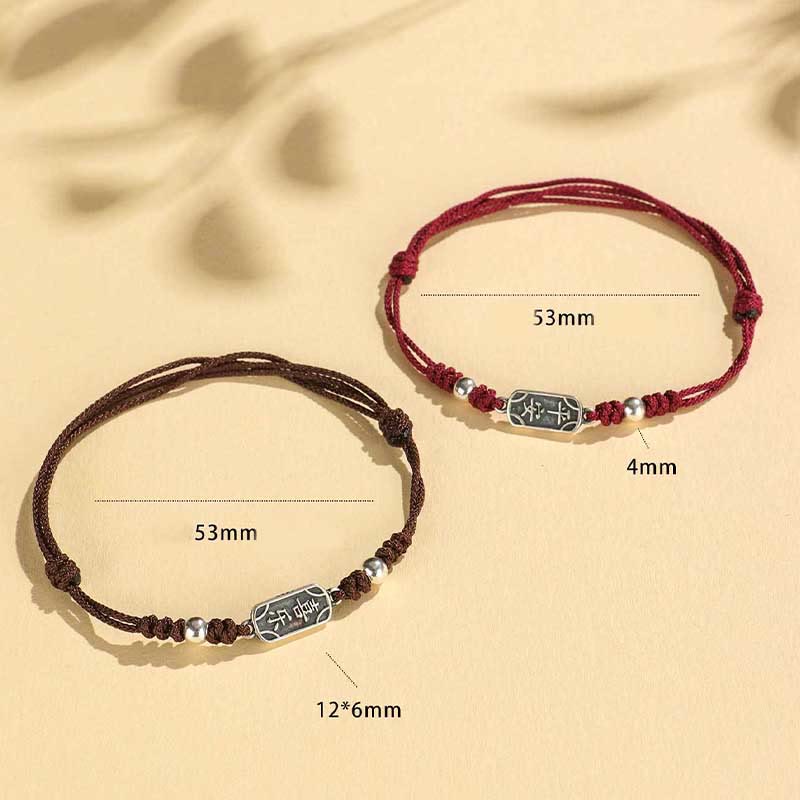 Bracciale intrecciato in argento sterling 925 fatto a mano con Buddha Stones, pace e gioia, protezione sicura e benefica
