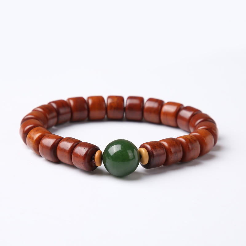 Braccialetto di forza Buddha Stones di osso tibetane, perline Dzi a tre occhi, corno di pecora, agata rossa
