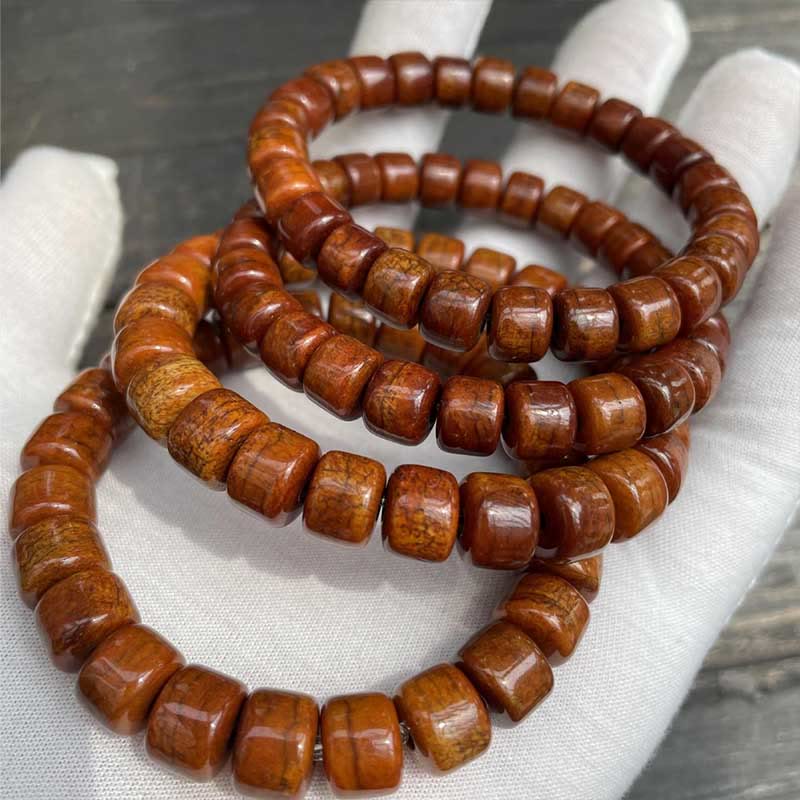 Braccialetto di forza Buddha Stones di osso tibetane, perline Dzi a tre occhi, corno di pecora, agata rossa