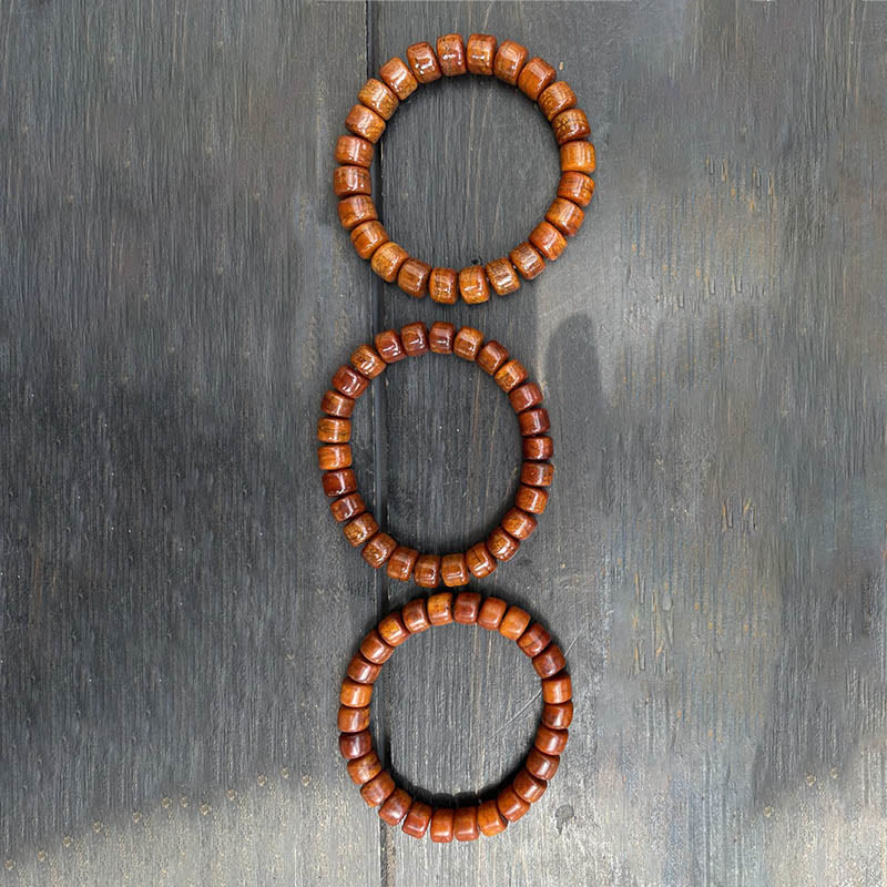 Braccialetto di forza Buddha Stones di osso tibetane, perline Dzi a tre occhi, corno di pecora, agata rossa