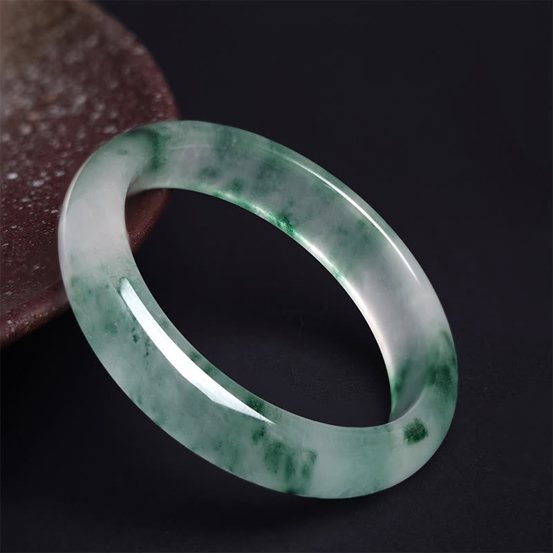 Braccialetto portafortuna con fiore galleggiante in giada naturale Buddha Stones - 64 mm - image 0
