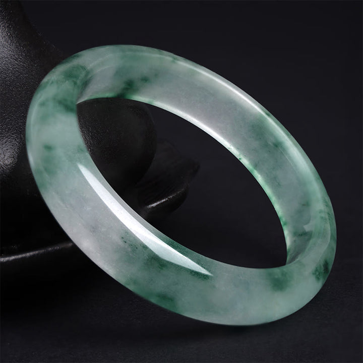 Braccialetto portafortuna con fiore galleggiante in giada naturale Buddha Stones
