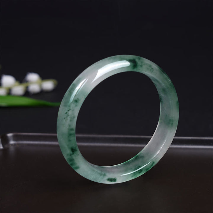 Braccialetto portafortuna con fiore galleggiante in giada naturale Buddha Stones
