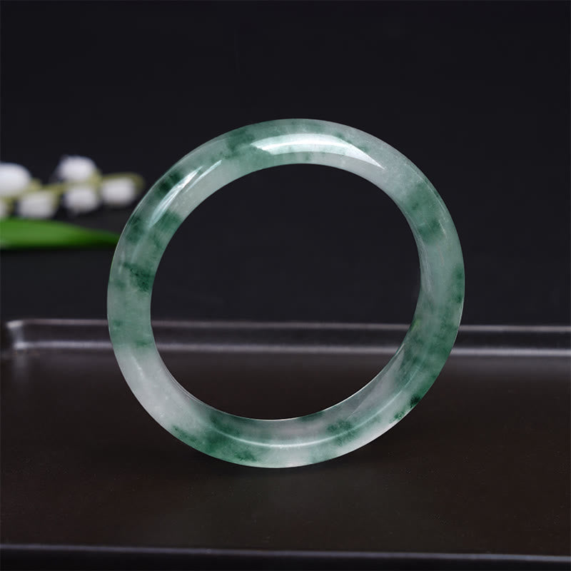 Braccialetto portafortuna con fiore galleggiante in giada naturale Buddha Stones