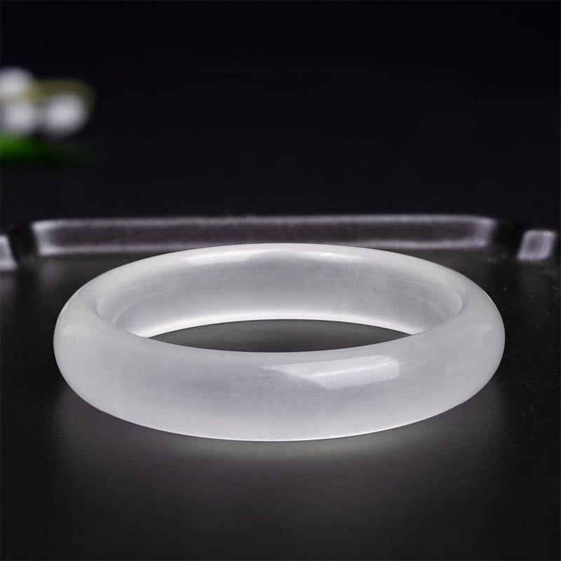 Bracciale rigido positivo Buddha Stones in calcedonio bianco naturale - image 2