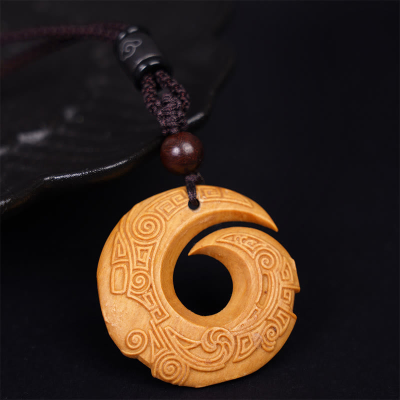 Buddha Stones Legno di ebano Sandalo La fortuna di una persona migliora Modello di design Collana con ciondolo di pace