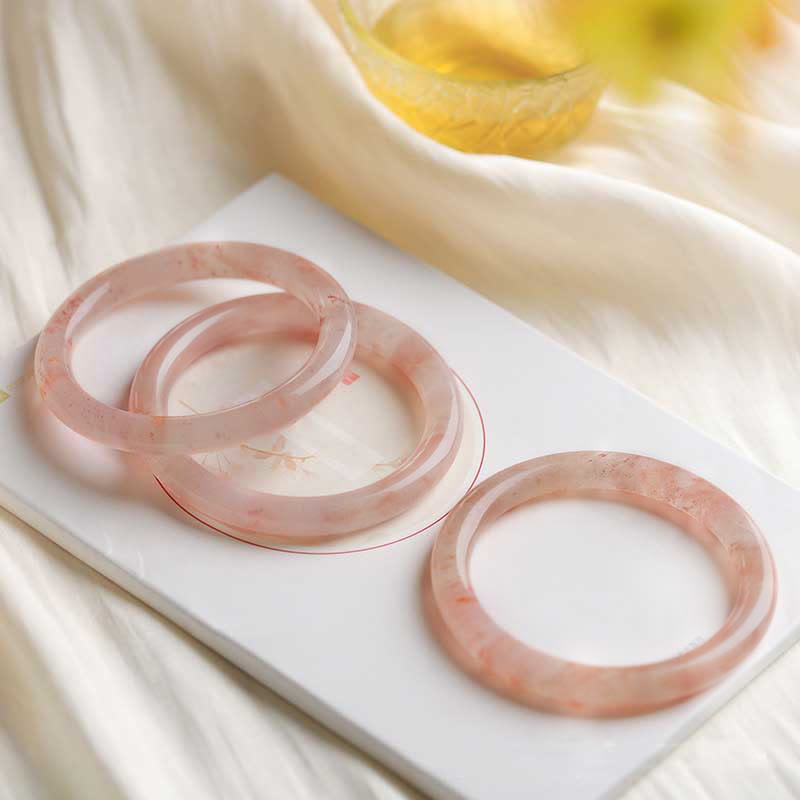 Braccialetto Buddha Stones Rosa Dorato Seta Giada Ricchezza Fortuna