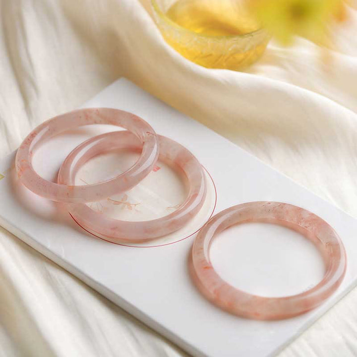 Braccialetto Buddha Stones Rosa Dorato Seta Giada Ricchezza Fortuna