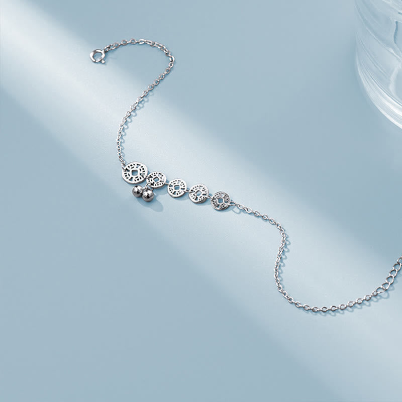 Buddha Stones 925 Argento Sterling Monete di Rame Campanelli Protezione Cavigliera in Metallo - image 6