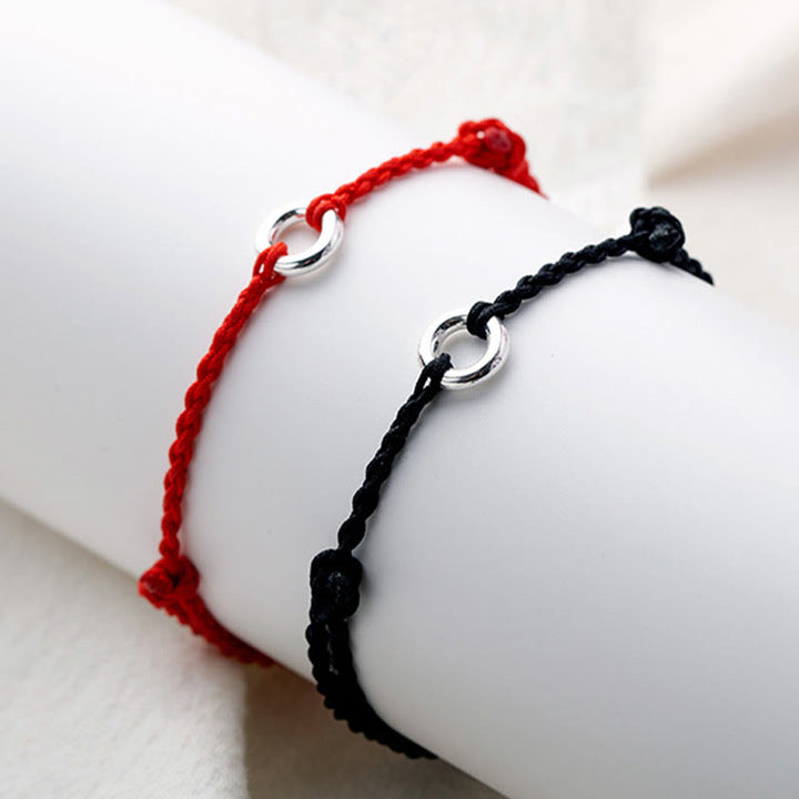 Buddha Stones 925 Sterling Silver Peace Buckle Luck String Braid Rope Cavigliera - image 2