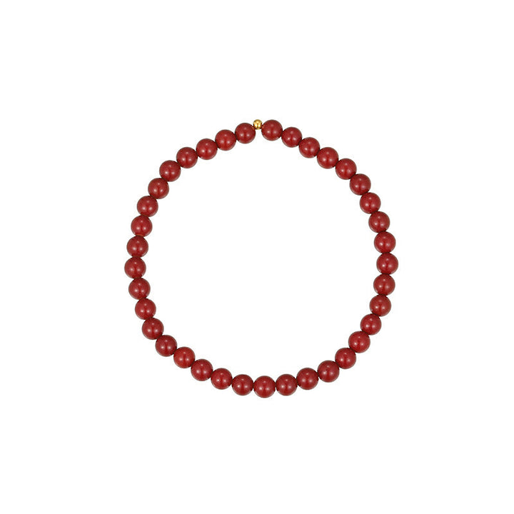 Buddha Stones 925 Sterling Silver Cinnabar Beads Benedizione Cavigliera