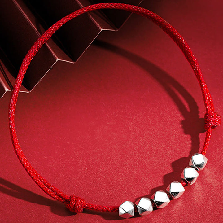 Buddha Stones 925 Sterling Silver Beads Luck Protection Treccia Corda Cavigliera - image 2