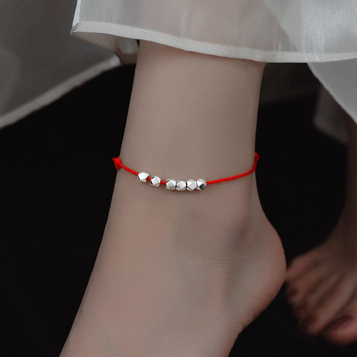 Buddha Stones 925 Sterling Silver Beads Luck Protection Treccia Corda Cavigliera - image 7