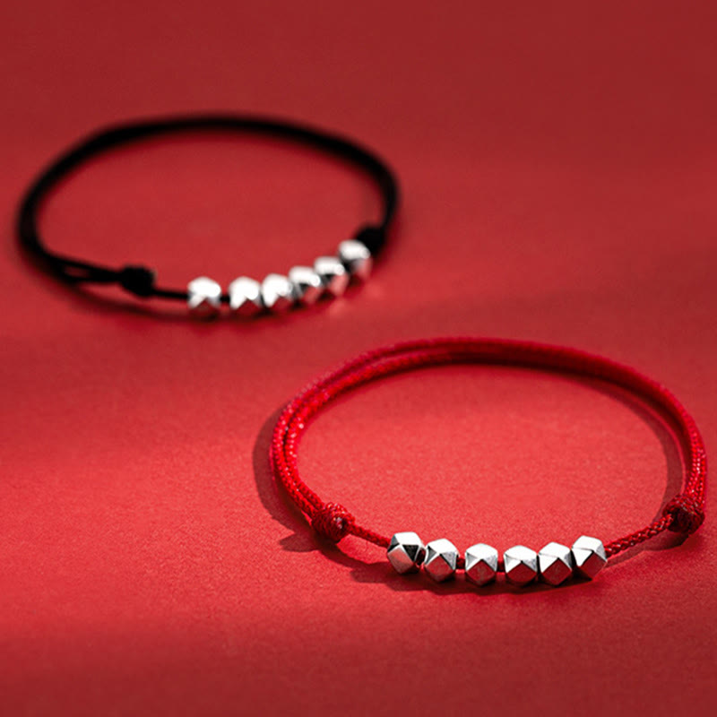 Buddha Stones 925 Sterling Silver Beads Luck Protection Treccia Corda Cavigliera - image 1