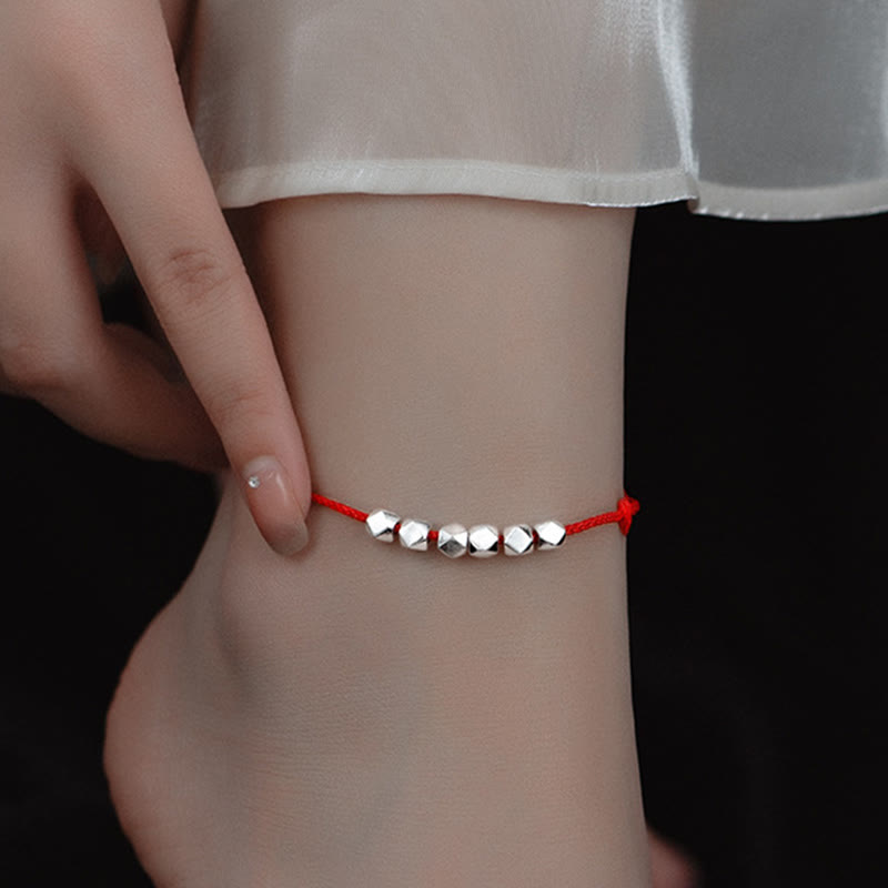 Buddha Stones 925 Sterling Silver Beads Luck Protection Treccia Corda Cavigliera - image 4