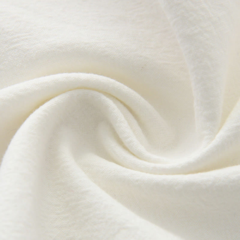 Buddha Stones Cinese Rana-Bottone Tang Suit Uomo Camicia Manica Corta Cotone Lino Abbigliamento Con Tasche - image 5