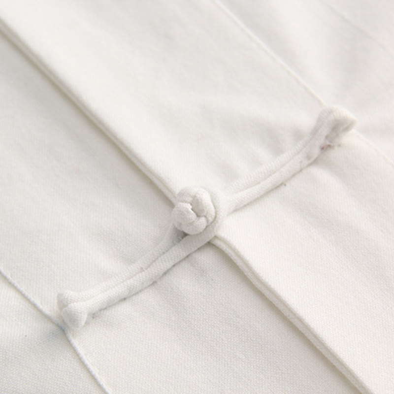 Camicia da uomo in cotone a maniche corte con bottoni a forma di rana cinese Buddha Stones Tang Suit con tasche - image 3