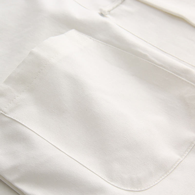 Camicia da uomo in cotone a maniche corte con bottoni a forma di rana cinese Buddha Stones Tang Suit con tasche - image 4