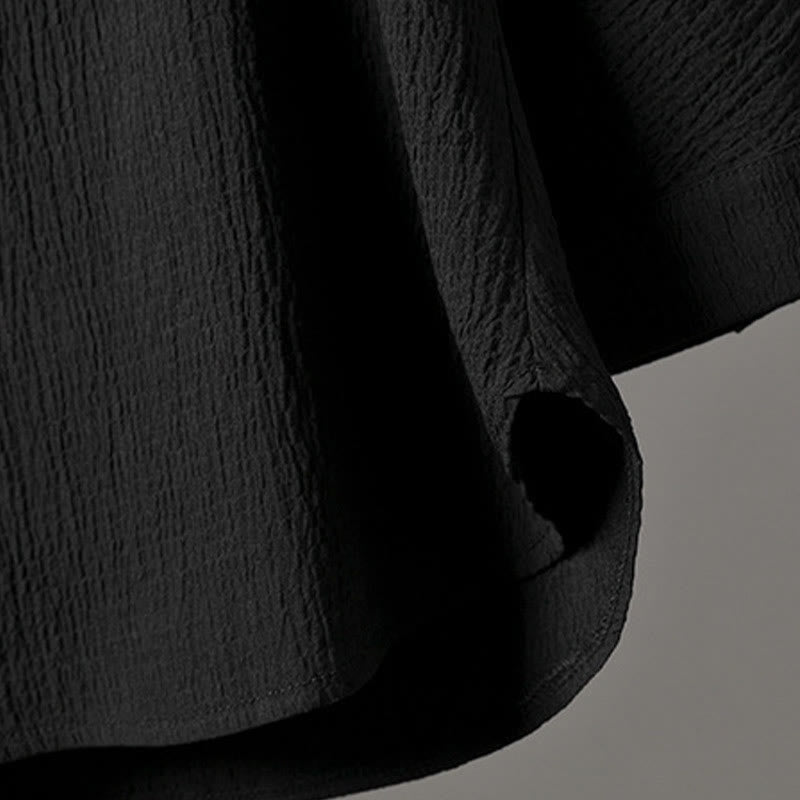 Camicia da uomo casual con scollo a V e maniche a tre quarti con Buddha Stones - image 11