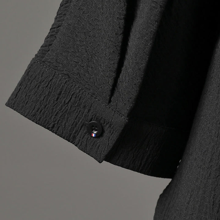 Camicia da uomo casual con scollo a V e maniche a tre quarti con Buddha Stones - image 10