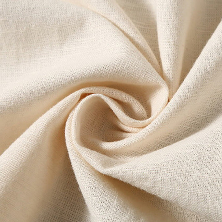 Camicia da uomo in cotone e lino con bottoni a maniche corte, estiva , Buddha Stones - image 14