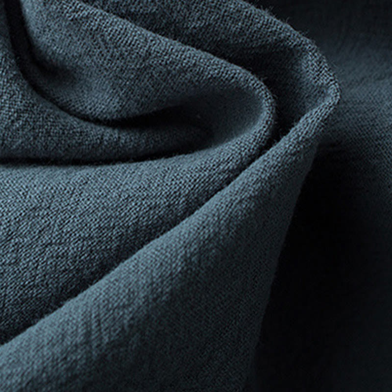 Buddha Stones Tradizionale Rana-Bottone Tang Suit Cotone Mezza Manica Top Pantaloni Abbigliamento Uomo Set - image 6