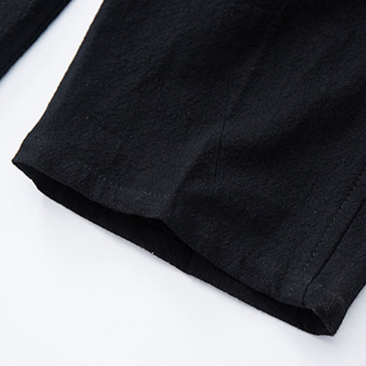 Pantaloni casual con coulisse in cotone e lino tinta unita da uomo Buddha Stones con tasche - image 4