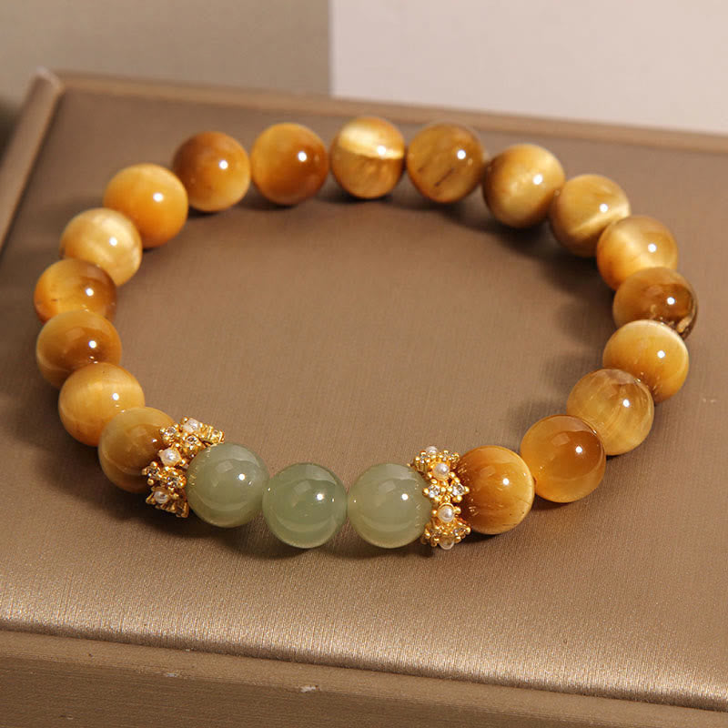 Braccialetto Buddha Stones Tiger Eye Jade Courage