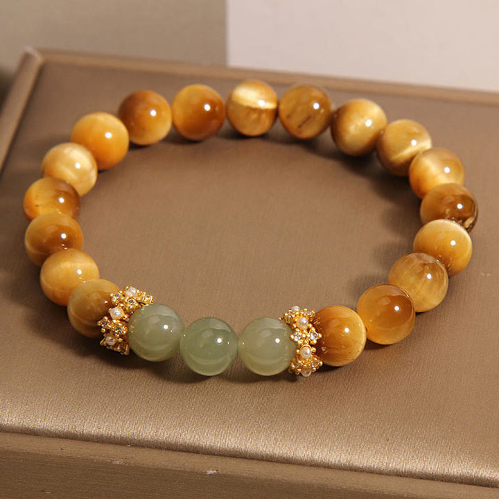 Braccialetto Buddha Stones Tiger Eye Jade Courage