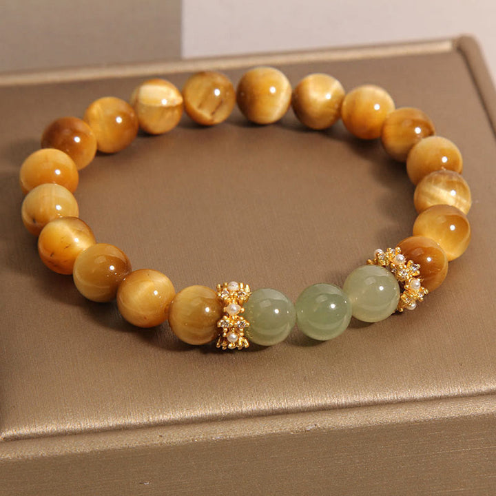 Braccialetto Buddha Stones Tiger Eye Jade Courage