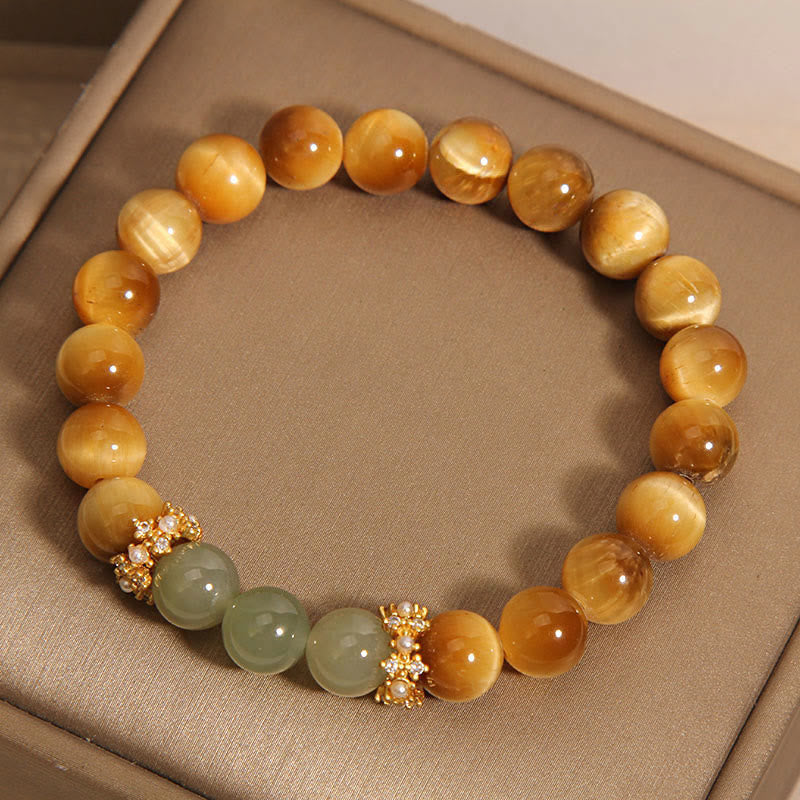Braccialetto Buddha Stones Tiger Eye Jade Courage