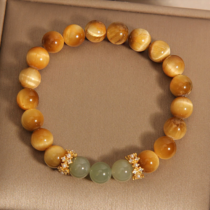 Braccialetto Buddha Stones Tiger Eye Jade Courage