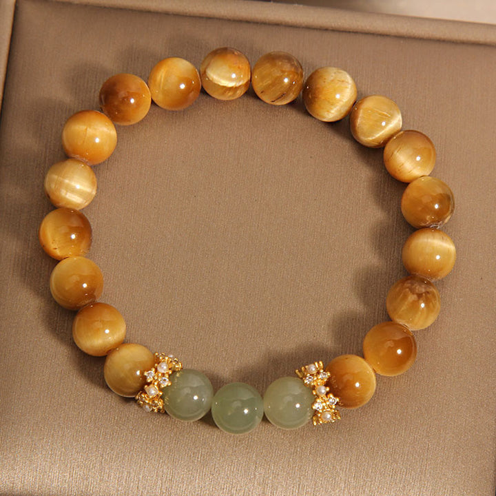 Braccialetto Buddha Stones Tiger Eye Jade Courage