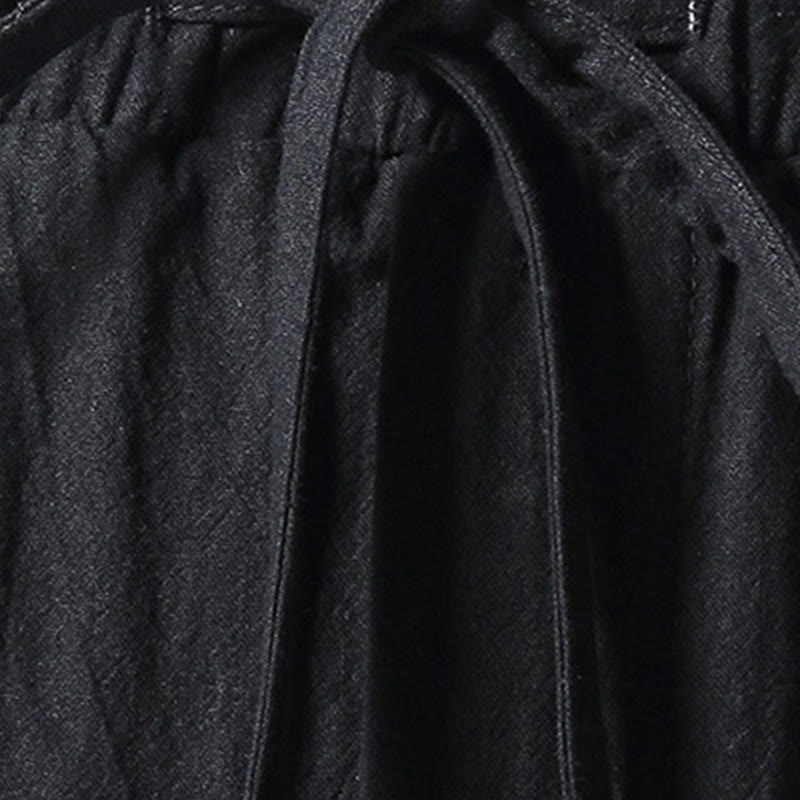 Pantaloni harem casual da uomo in cotone e lino tinta unita con tasche , Buddha Stones