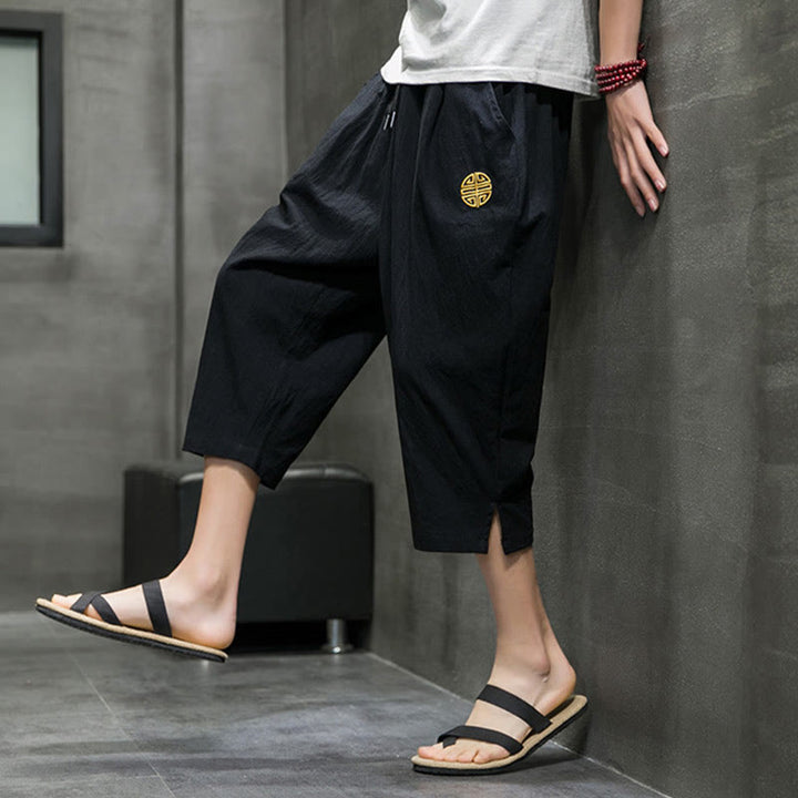 Pantaloni corti da uomo in lino con coulisse e tasche Buddha Stones Summer - image 15