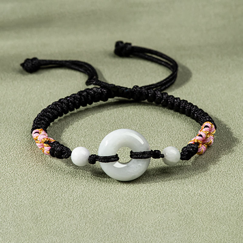 Braccialetto di corda rossa Buddha Stones Jade Luck Abbondanza