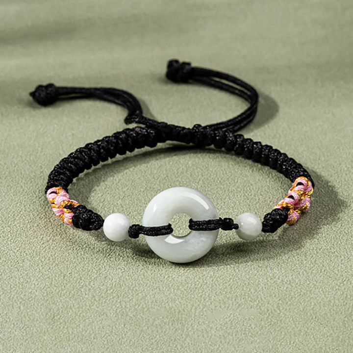 Braccialetto di corda rossa Buddha Stones Jade Luck Abbondanza