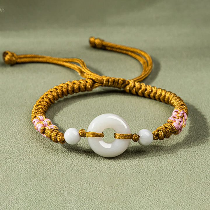 Braccialetto di corda rossa Buddha Stones Jade Luck Abbondanza