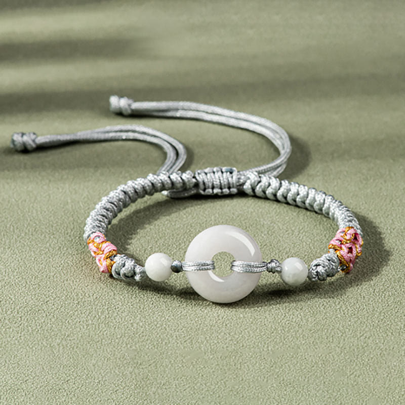 Braccialetto di corda rossa Buddha Stones Jade Luck Abbondanza