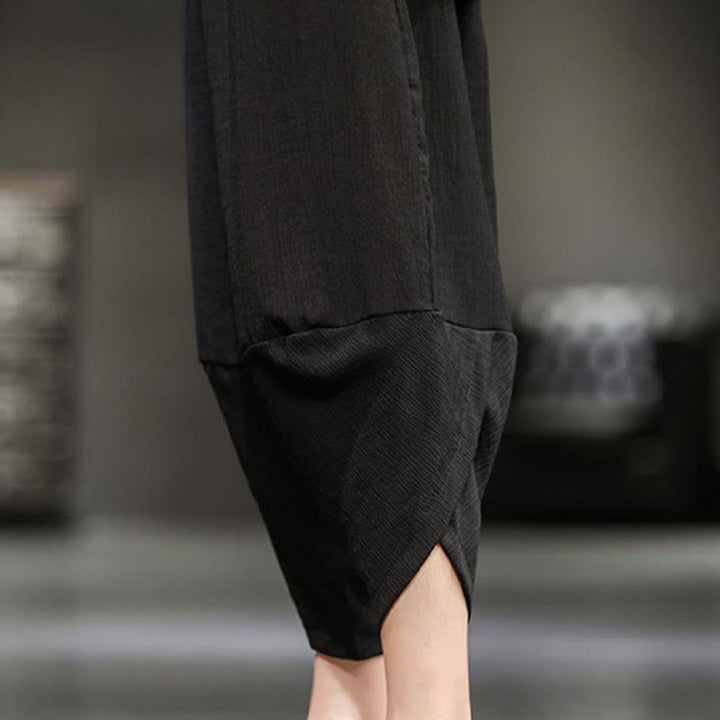 Pantaloni corti da uomo in cotone e lino con tasche Buddha Stones Summer Solid