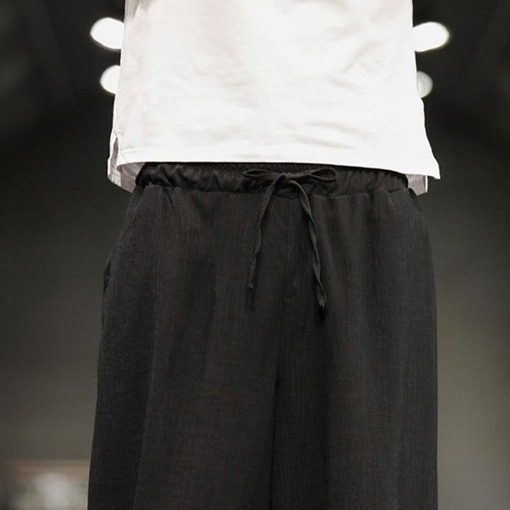 Pantaloni corti da uomo in cotone e lino con tasche Buddha Stones Summer Solid - image 33