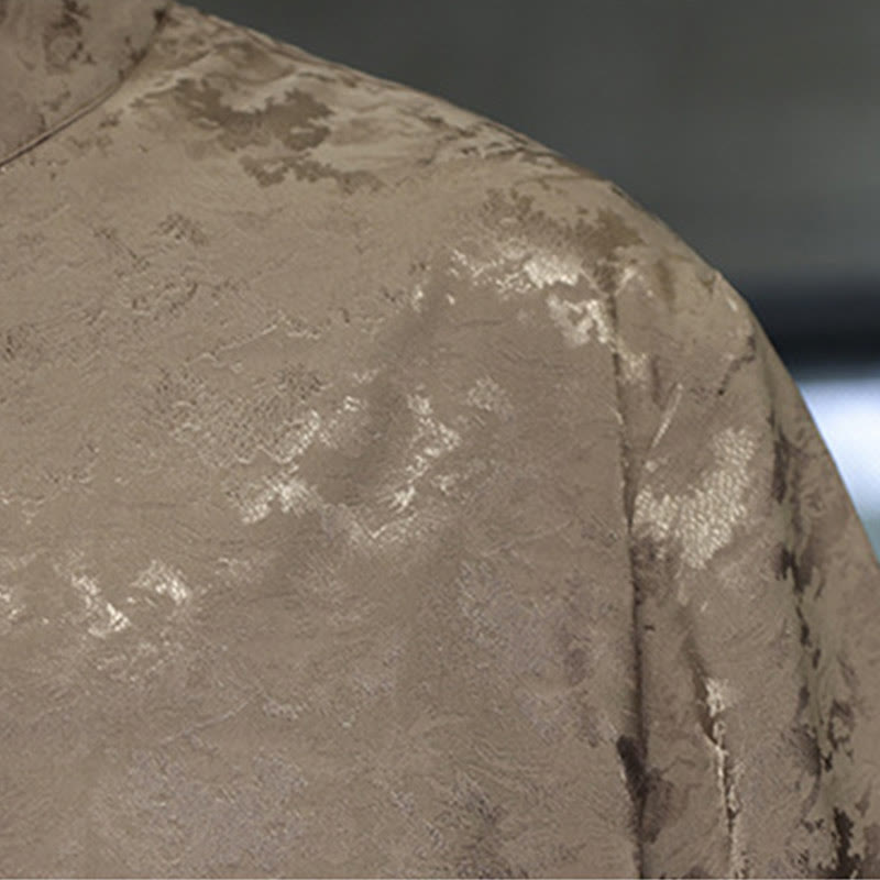 Camicia a maniche corte da uomo con stampa di bottoni e rana, stile cinese , Buddha Stones - image 14