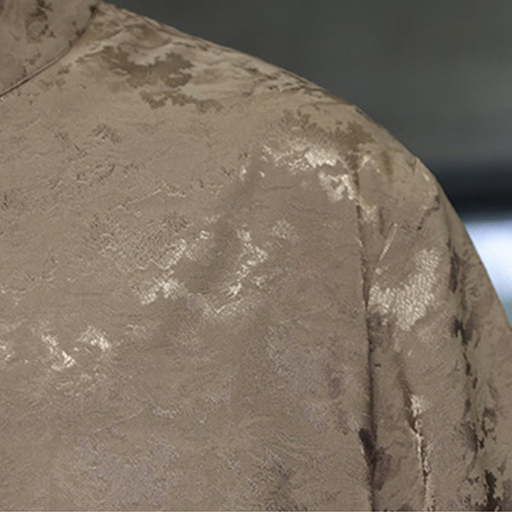 Camicia a maniche corte da uomo con stampa di bottoni e rana, stile cinese , Buddha Stones - image 14