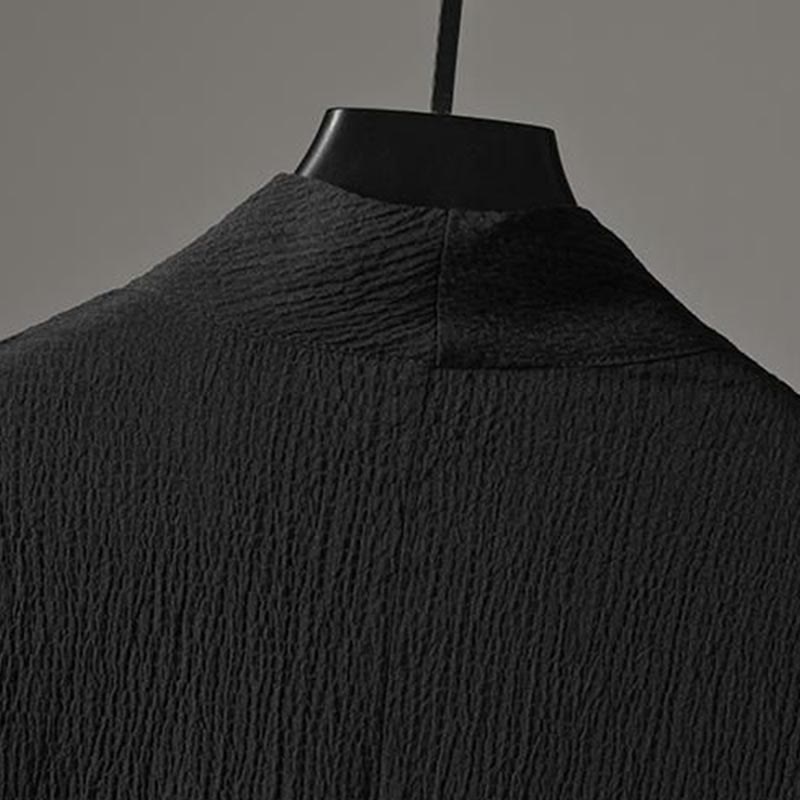 Set di pantaloni casual da uomo con scollo a V e maniche a tre quarti, tinta unita, motivo Buddha Stones - image 13