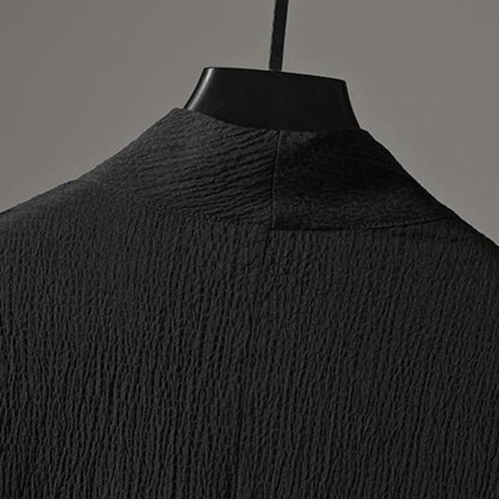 Set di pantaloni casual da uomo con scollo a V e maniche a tre quarti, tinta unita, motivo Buddha Stones - image 13