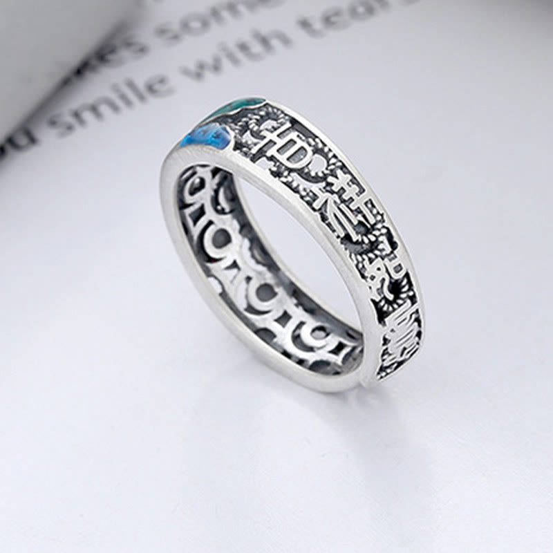 Buddha Stones 925 Sterling Silver Koi Fish Lotus Fortuna Tutto Va Bene Anello