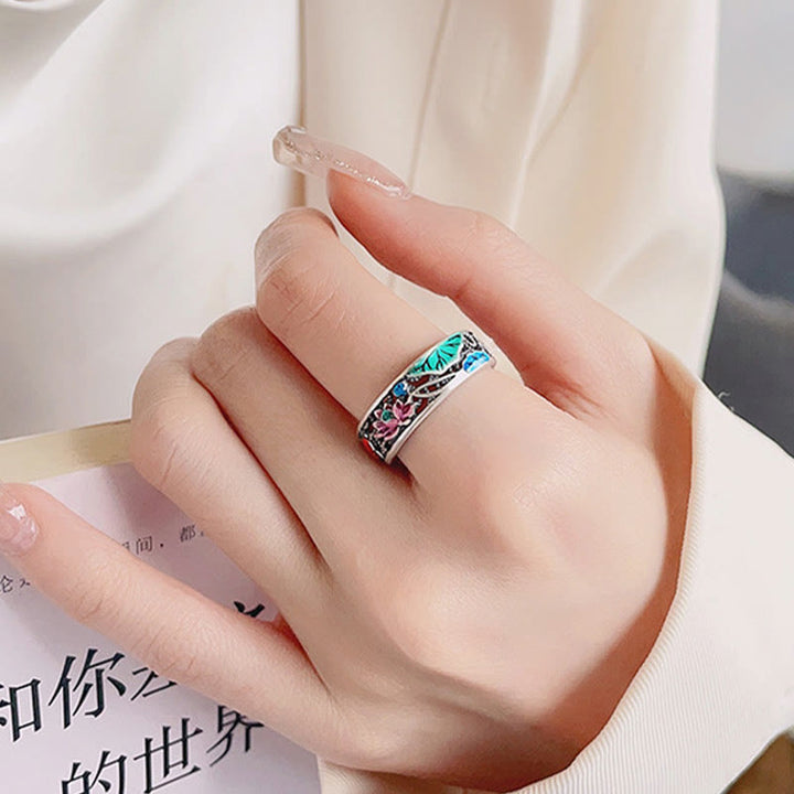 Buddha Stones 925 Sterling Silver Koi Fish Lotus Fortuna Tutto Va Bene Anello - image 11