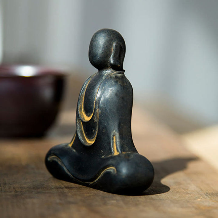 Buddha Stones Buddha tibetano polvere di ferro ruggine statua in resina fusa decorazione da scrivania