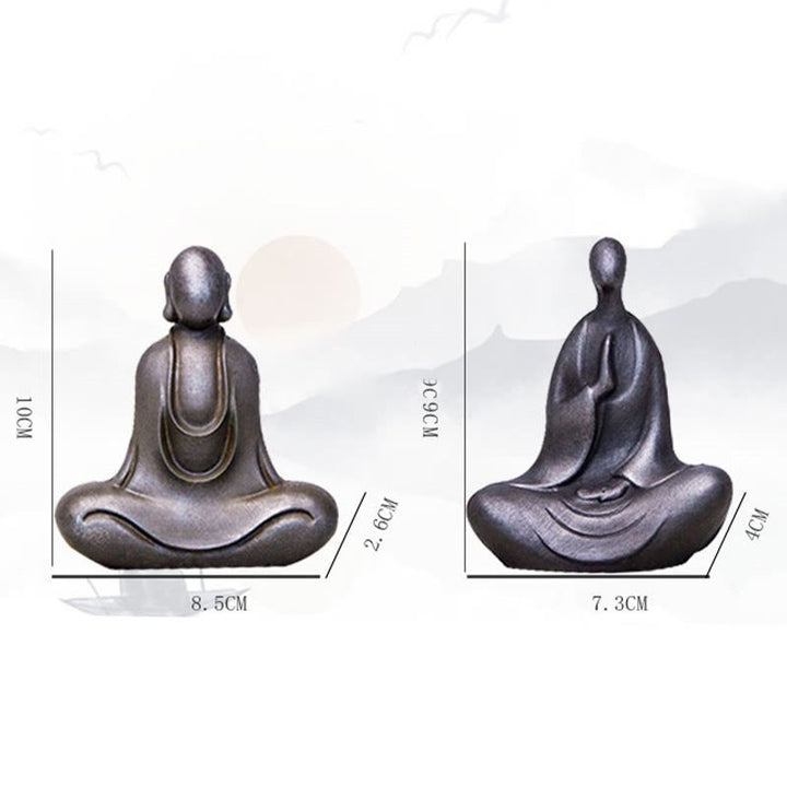 Buddha Stones Buddha tibetano polvere di ferro ruggine statua in resina fusa decorazione da scrivania